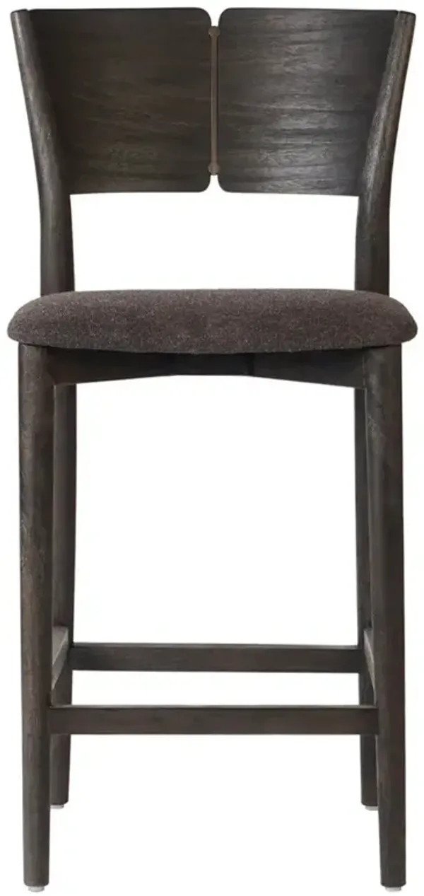 Gianna Updated Traditional Black Performance Wood Counter Stool