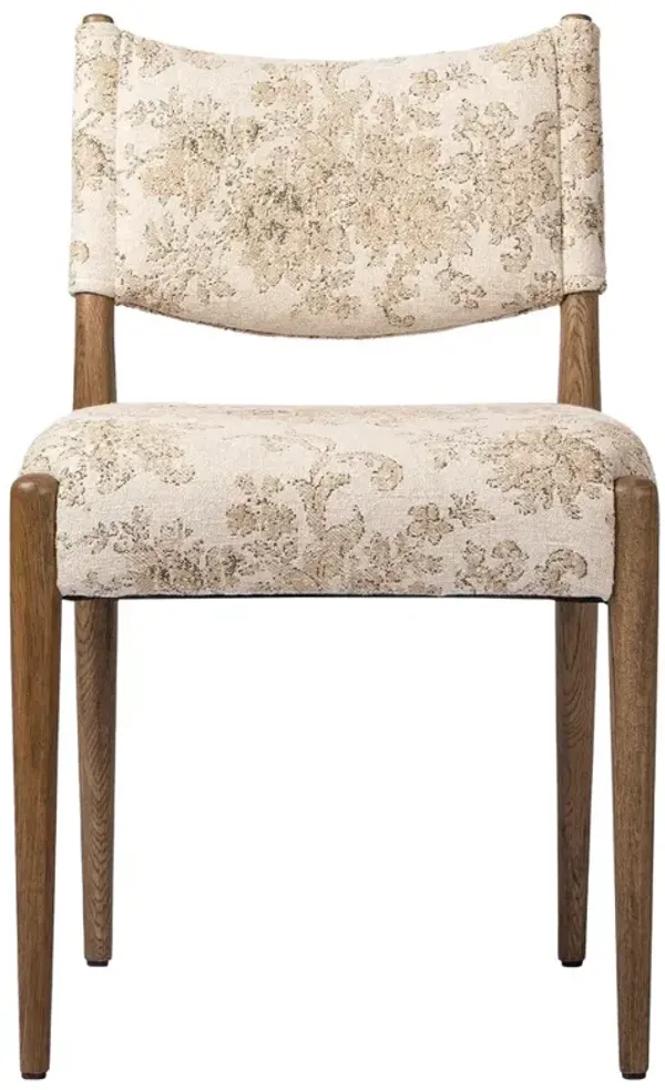 Odelia Modern Classic Beige Printed Oak Wood Dining Chair