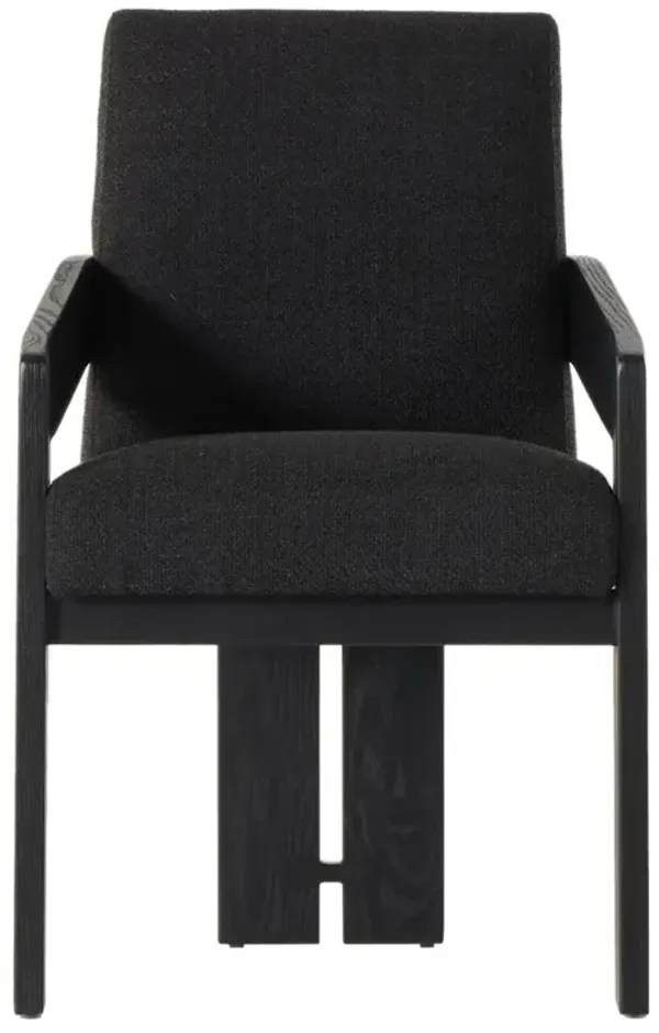 Callista Modern Classic Black Performance Oak Dining Arm Chair