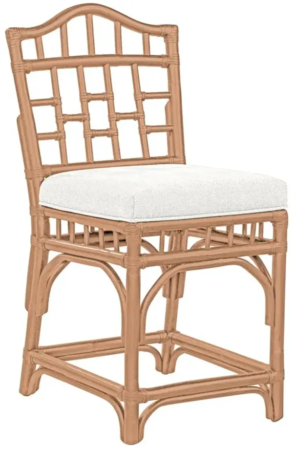 Judy Coastal Beach White Performance Brown Rattan Counter Stool