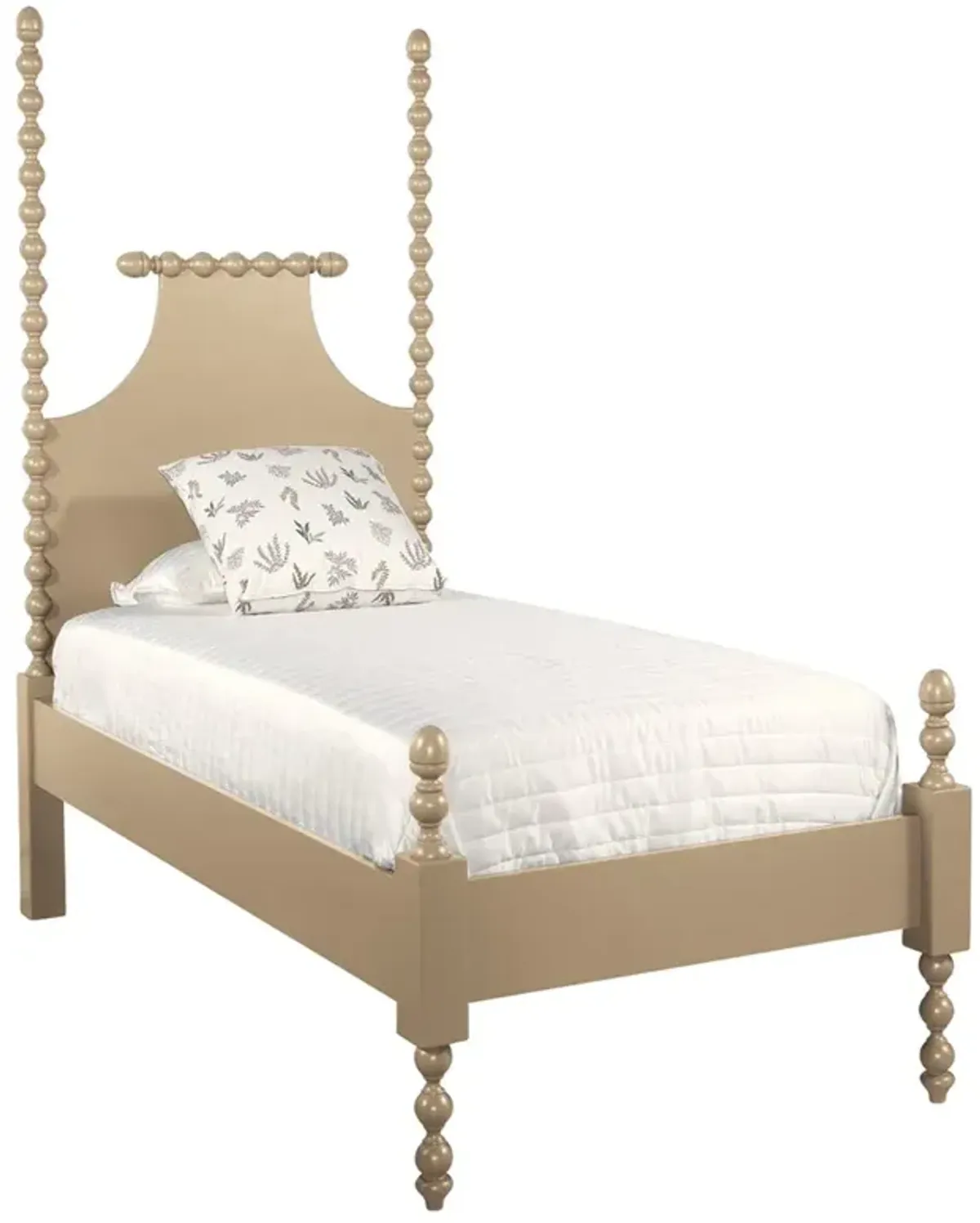 Elio Updated Traditional Light Brown Wood Spindle Poster Bed - Twin