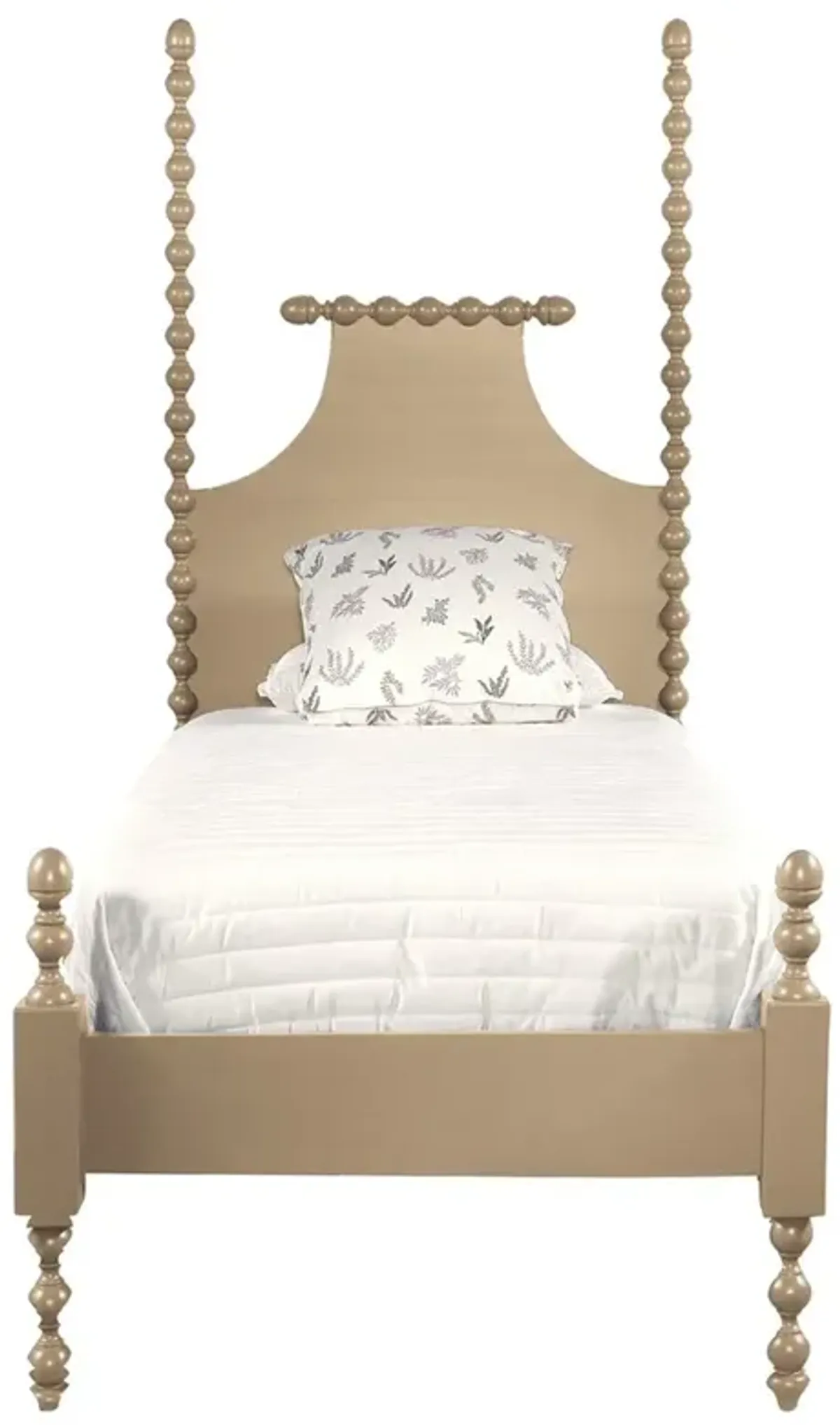 Elio Updated Traditional Light Brown Wood Spindle Poster Bed - Twin