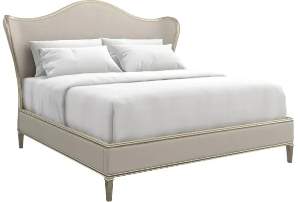 Brooke French Country Beige Performance Wood Bed - Queen