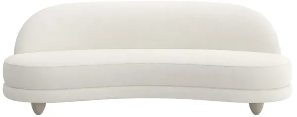 Thea Modern Classic White Boucle Curved Sofa - 90"