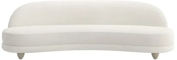 Thea Modern Classic White Boucle Curved Sofa - 110"