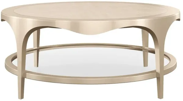Devyn Modern Classic Gold Wood Round Coffee Table