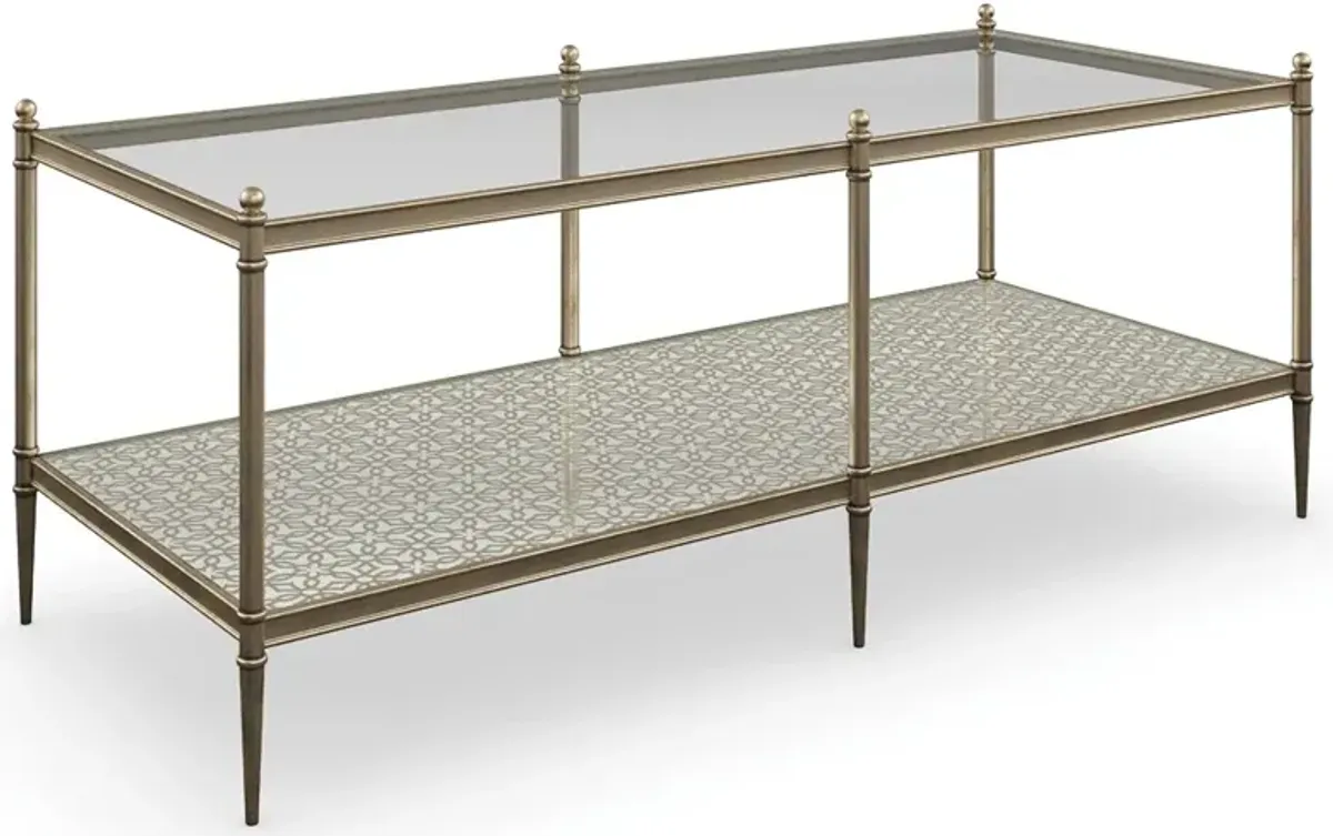 Presley Updated Traditional Gold Metal Coffee Table