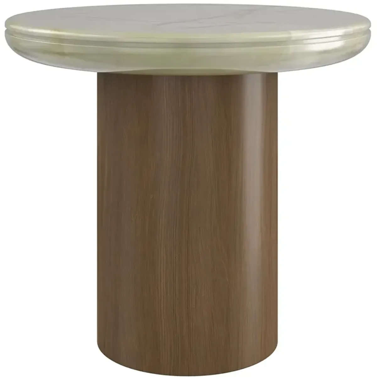 Caroline Modern Classic Green Onyx Brown Wood Side Table