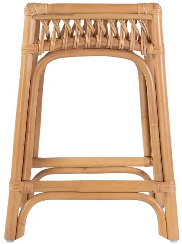 Cayden Coastal Beach Natural Rattan Counter Stool