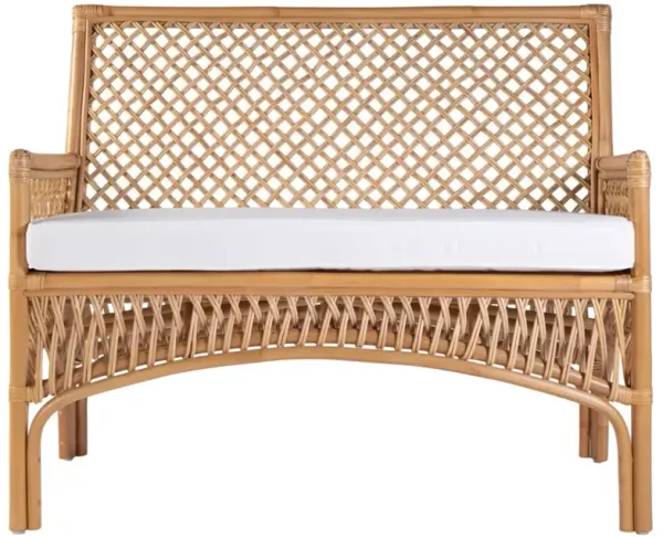 Cayden Coastal Beach Natural Rattan Dining Bench