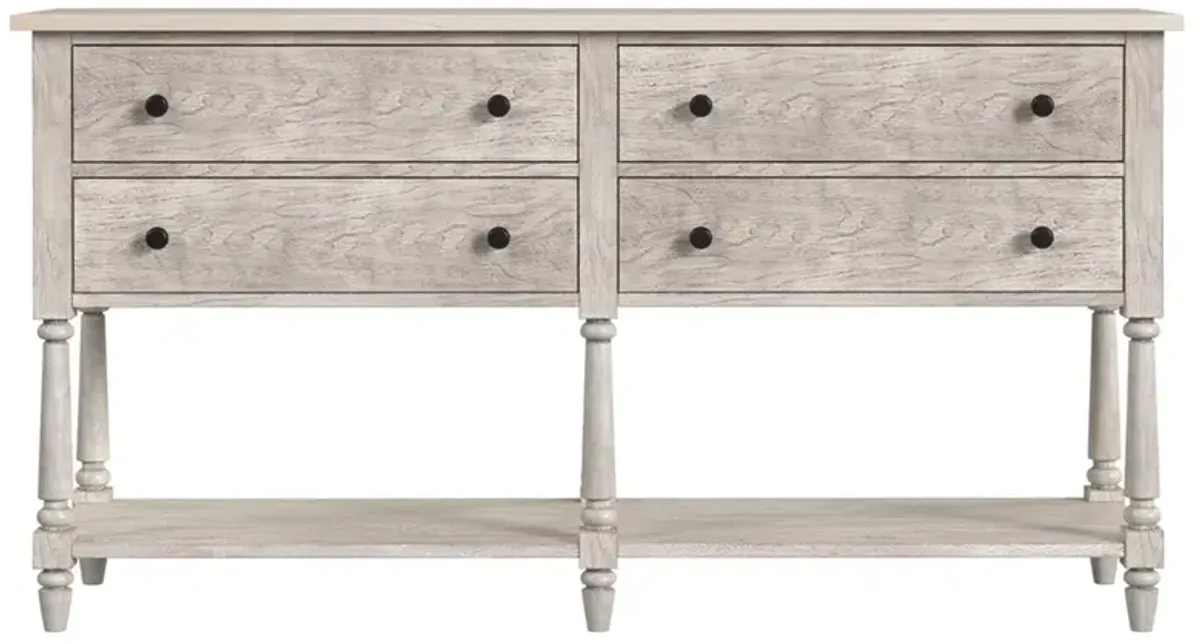 Florentine French Country Cream Marble Grey Wood Sideboard