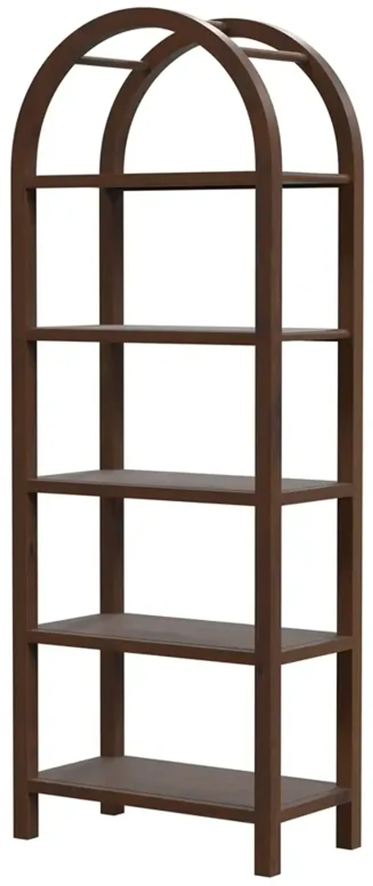 Elyse Modern Classic Brown Wood Arched Etagere