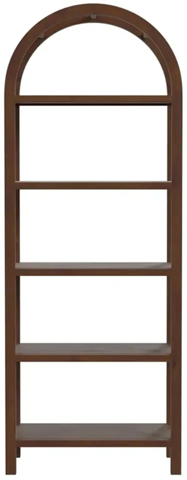 Elyse Modern Classic Brown Wood Arched Etagere