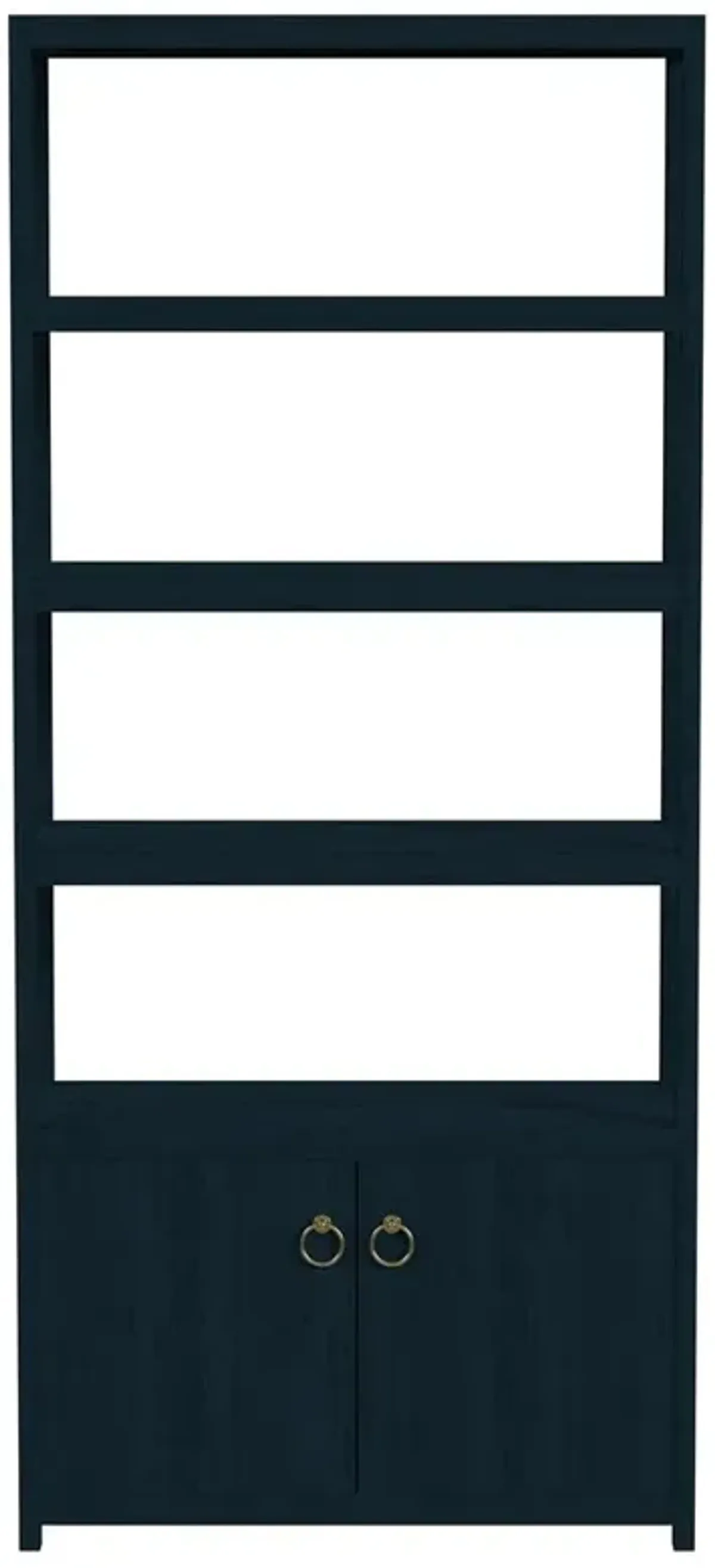 Allura Modern Classic Blue Wood Etagere