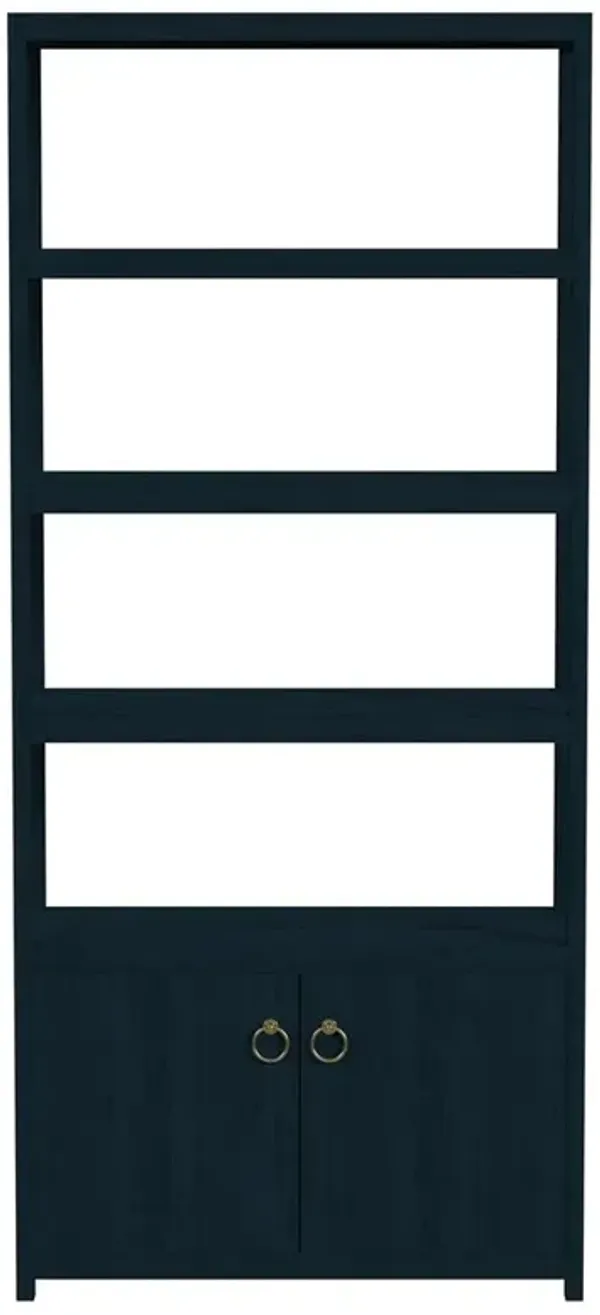 Allura Modern Classic Blue Wood Etagere