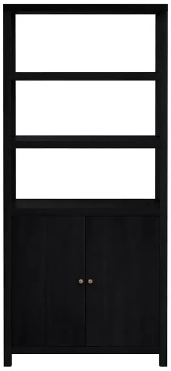 Shay Modern Classic Coffee Brown Wood Bookcase