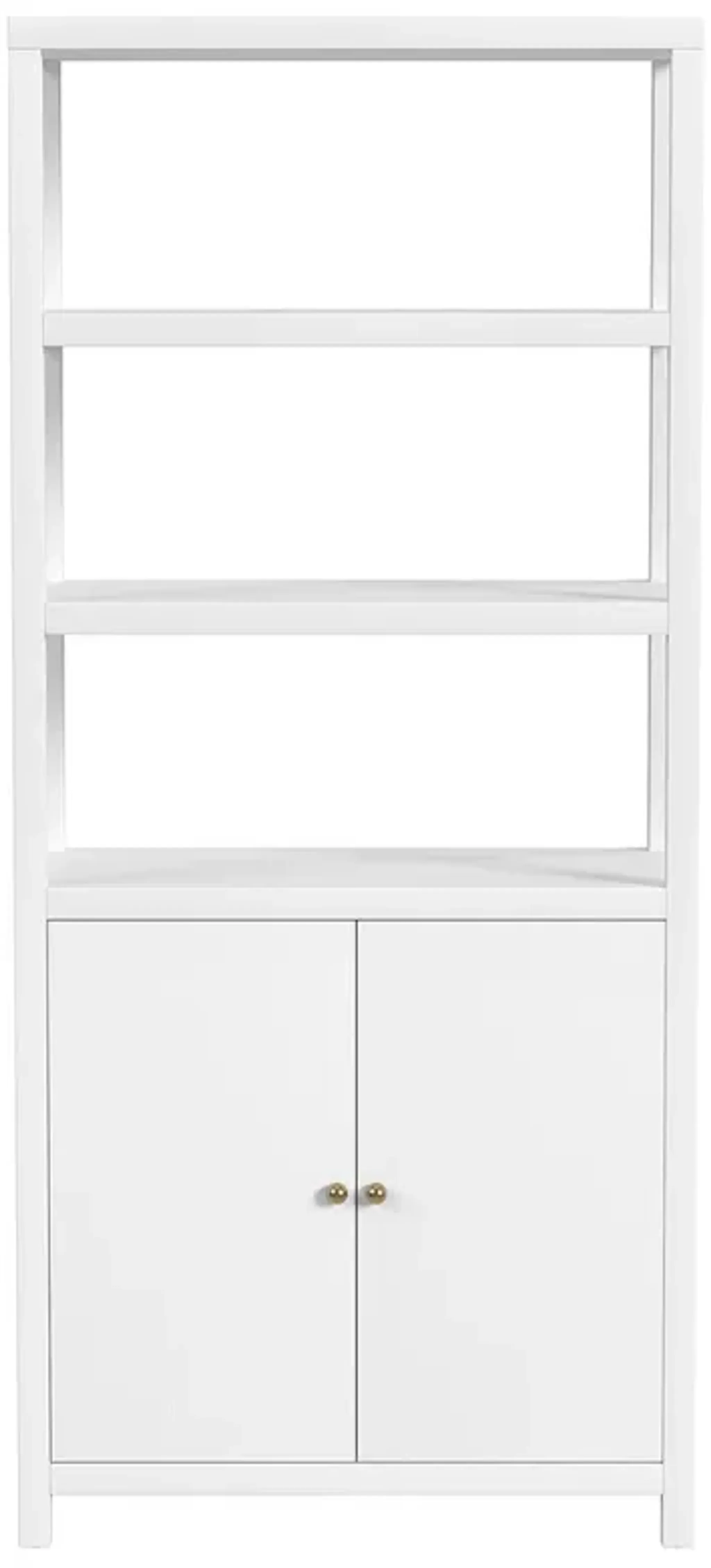 Shay Modern Classic White Wood Bookcase | Furniture.com