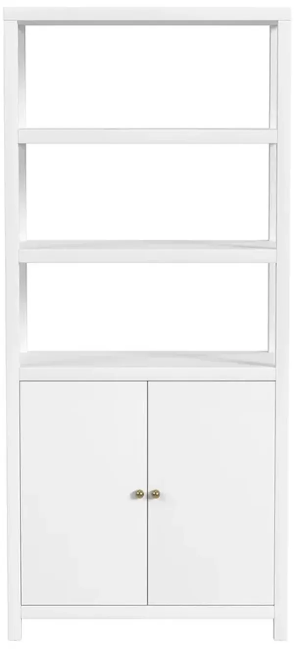 Shay Modern Classic White Wood Bookcase