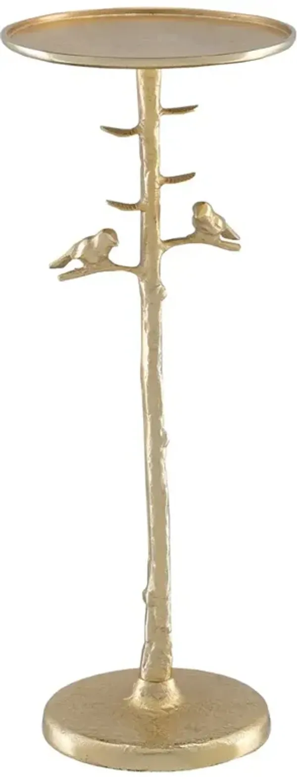 Porto Modern Classic Gold Metal Birds Round Drink Table