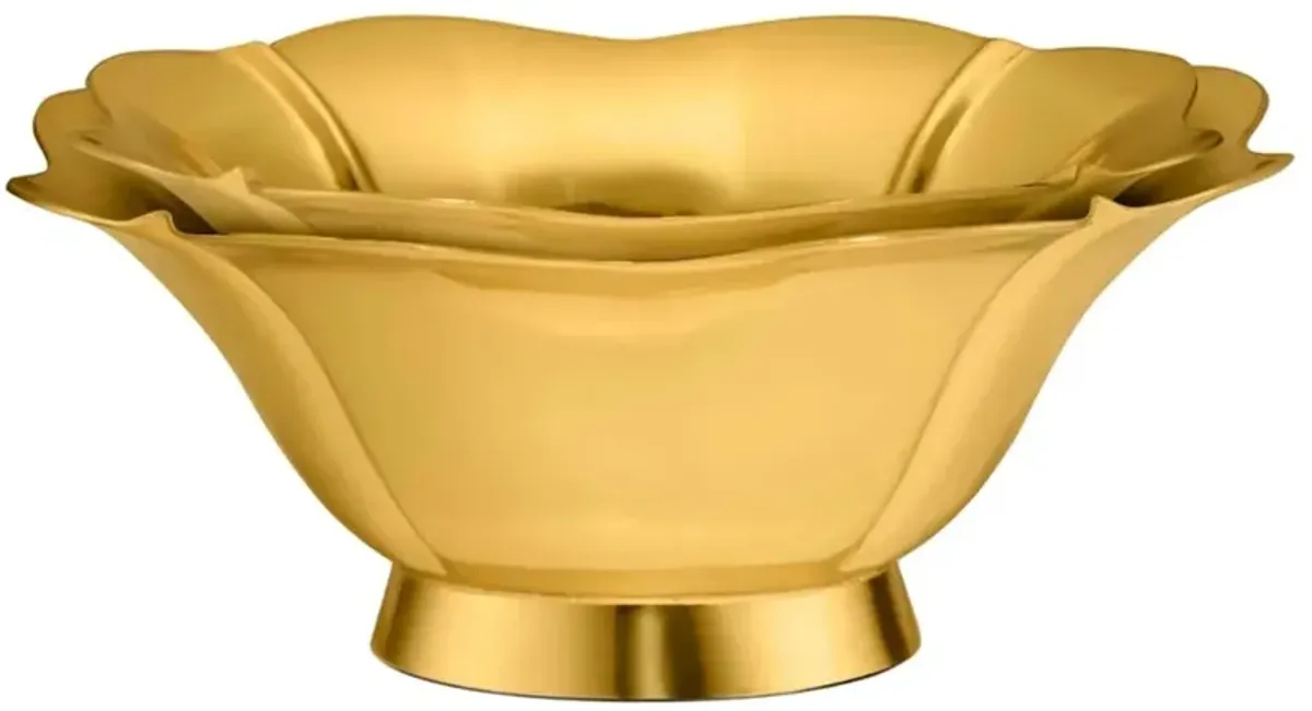 AERIN Olivia Updated Traditional Gold Brass Nesting Bowl - Set of 2