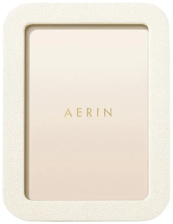AERIN Modern Classic Cream Embossed Shagreen Photo Frame - 5x7