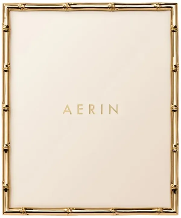 AERIN Ava Coastal Beach Gold Brass Bamboo Photo Frame - 8x10