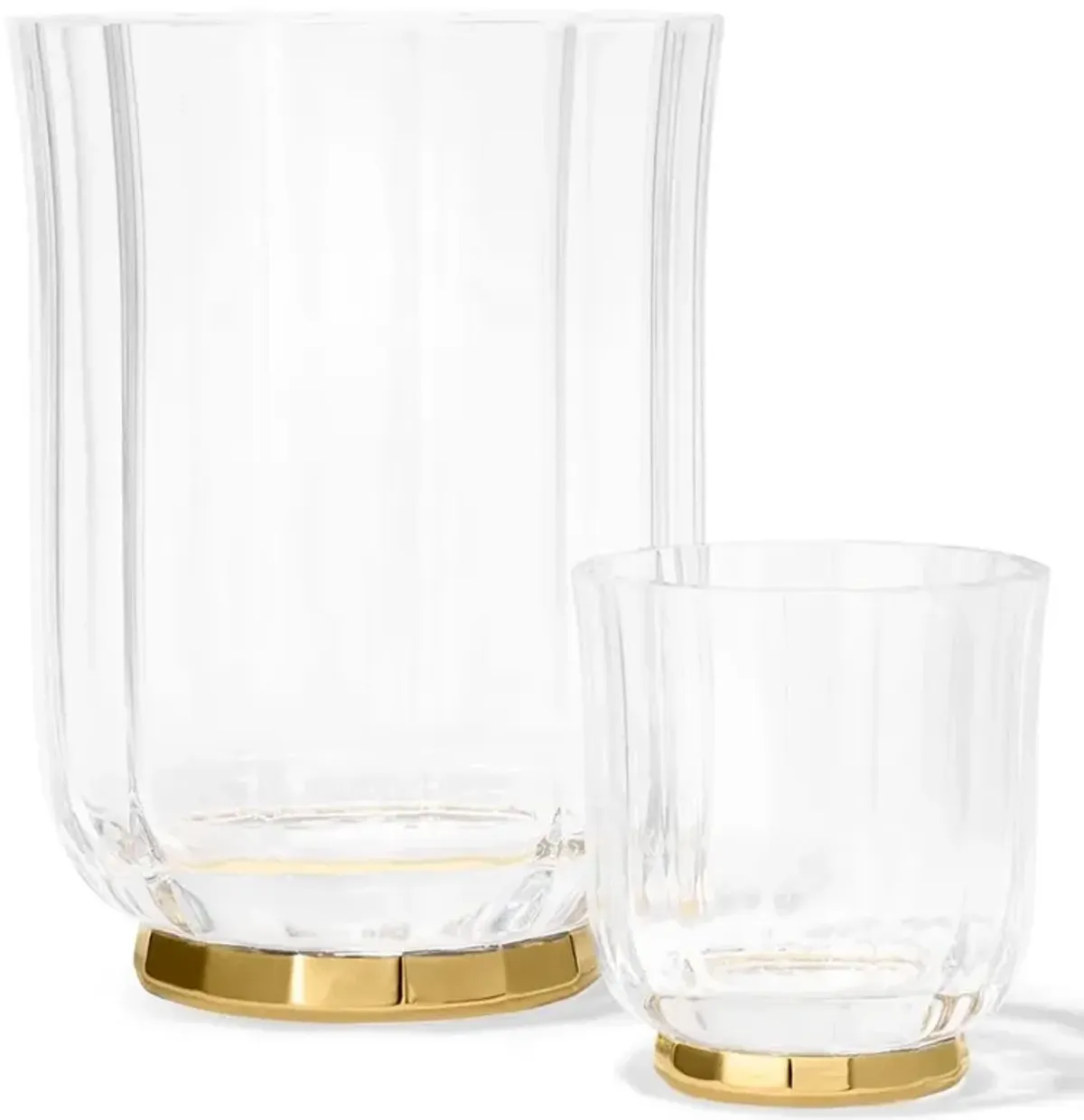 AERIN Delmara Modern Gold Accent Crystal Votive Candleholder