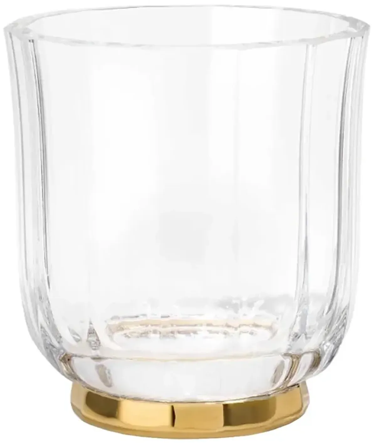 AERIN Delmara Modern Gold Accent Crystal Votive Candleholder