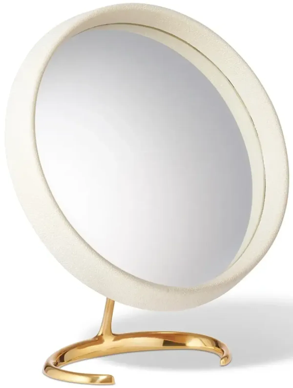 AERIN Updated Traditional Cream Embossed Shagreen Vanity Mirror
