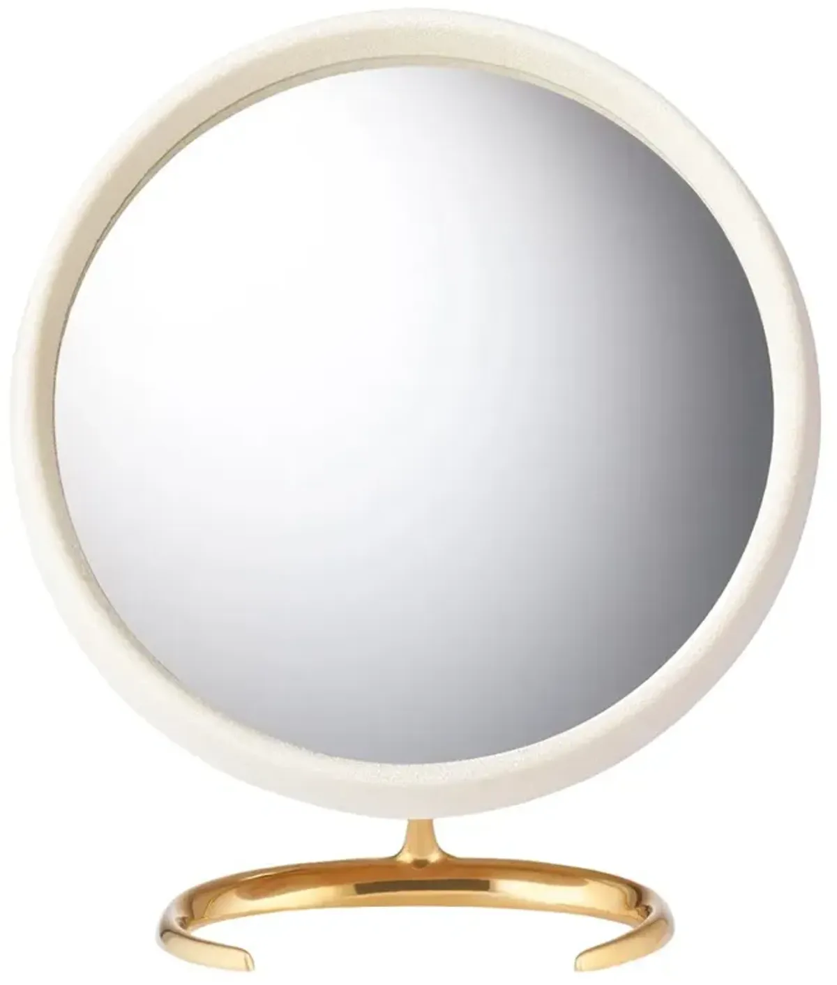 AERIN Updated Traditional Cream Embossed Shagreen Vanity Mirror
