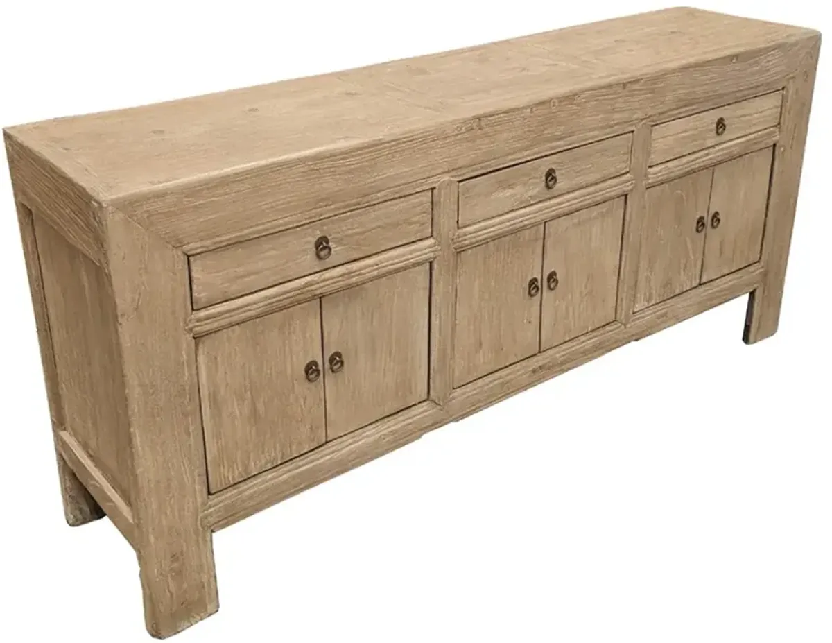 Ezriel Rustic Lodge Bleached Brown Elm Wood Sideboard