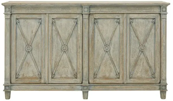 Jarren French Country Distressed Light Blue Reclaimed Pine Wood Sideboard
