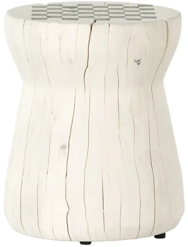 Chester Modern Classic Cream Reclaimed Wood Round Chess Game Table