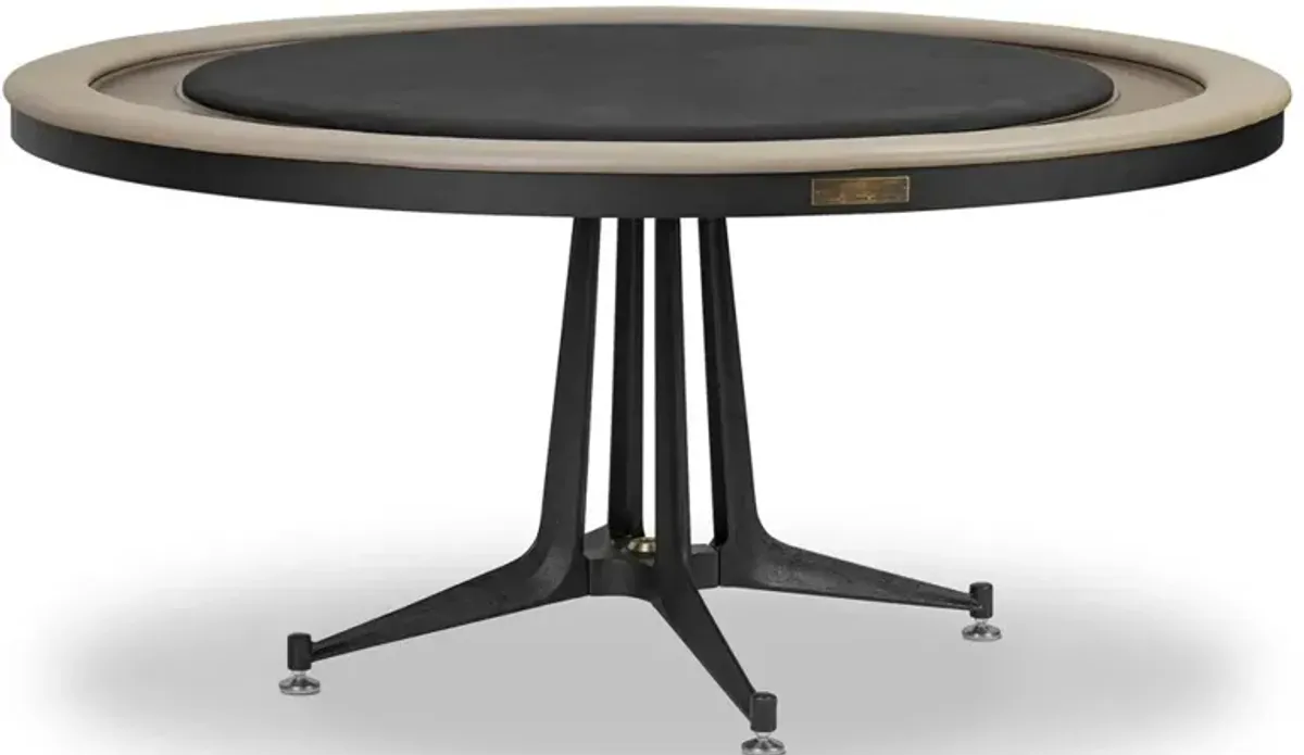 Seigfried Modern Classic Brown Oak Round Poker Game Table