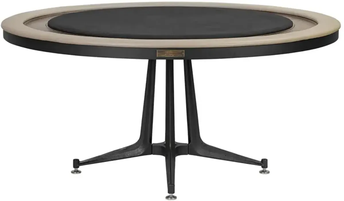 Seigfried Modern Classic Brown Oak Round Poker Game Table
