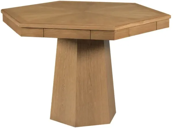 Charlie Modern Classic Brown Oak Hexagonal Game Table