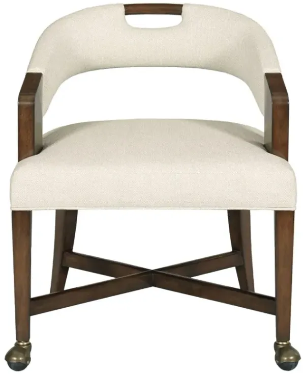 Bailey Modern Classic Dark Brown Wood Casters Game Chair