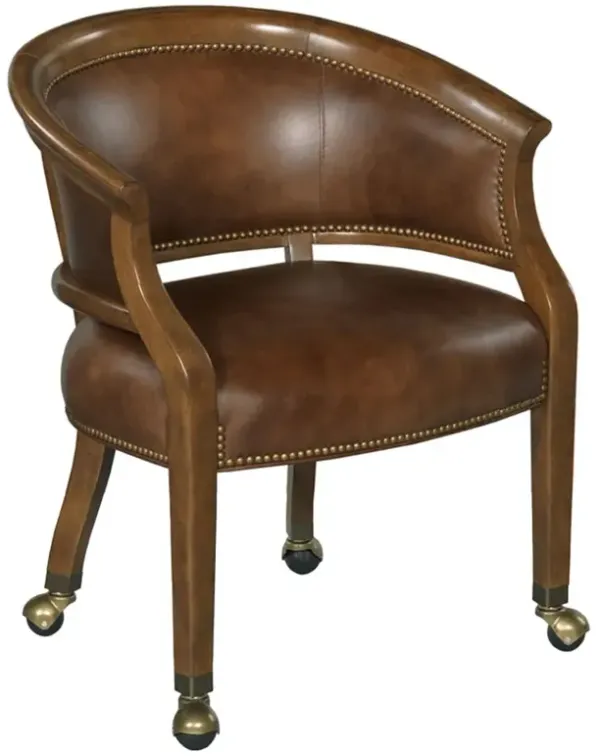 Cattleya Updated Traditional Brown Leather Game Chair