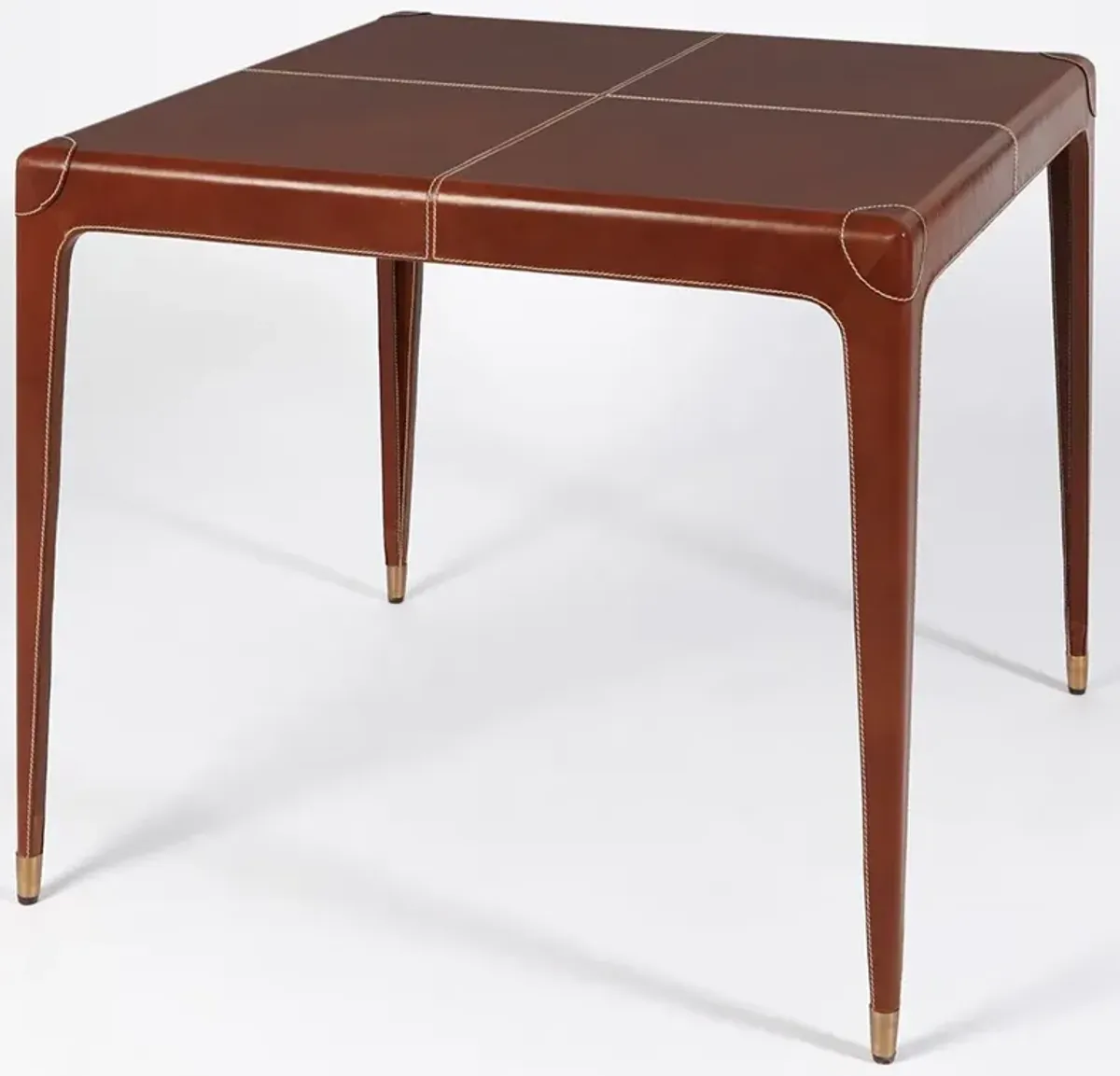 Truett Modern Classic Brown Leather Wrapped Game Table