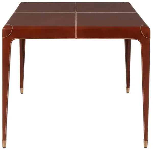 Truett Modern Classic Brown Leather Wrapped Game Table