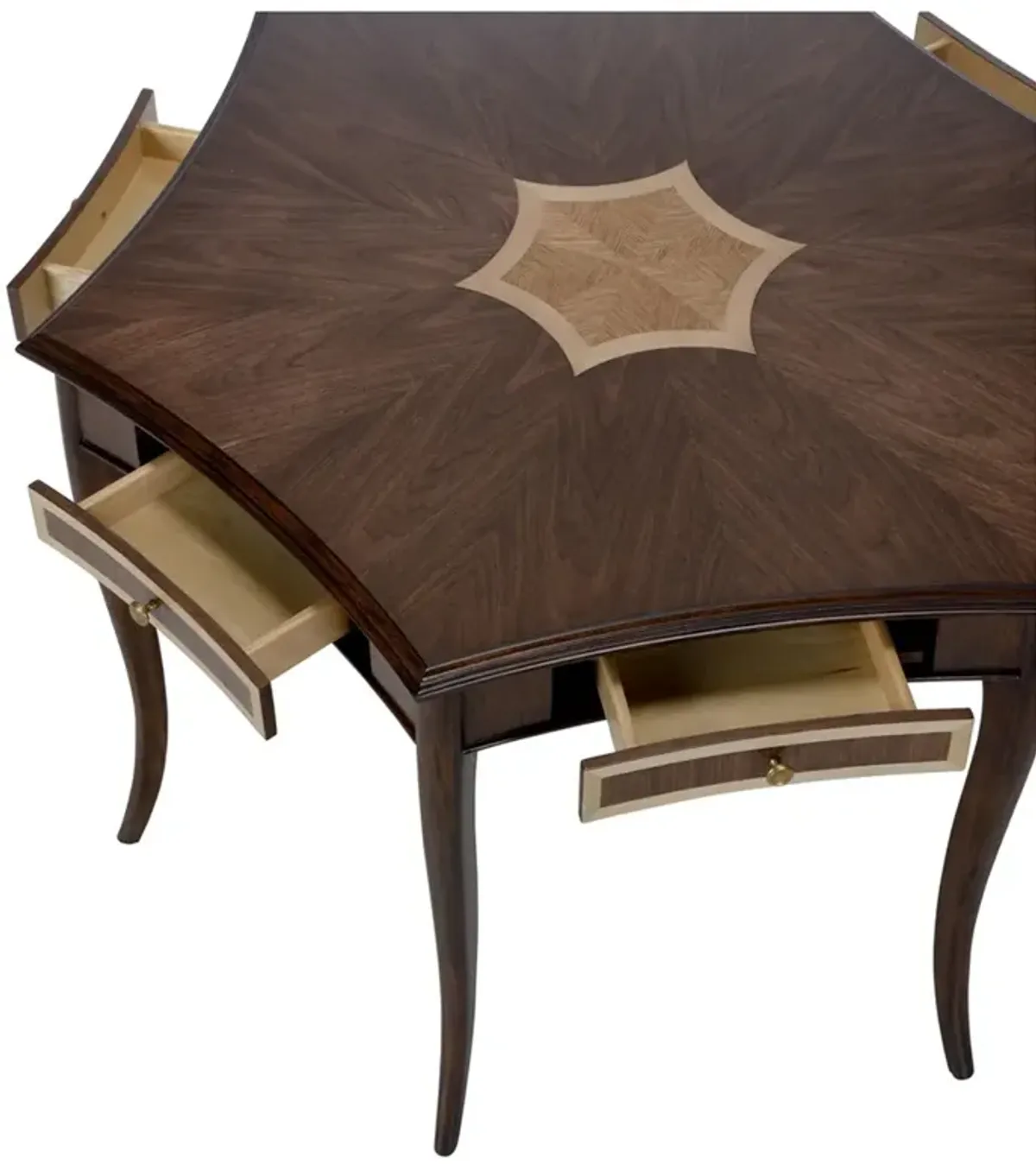Carmela Updated Traditional Brown Walnut Game Table