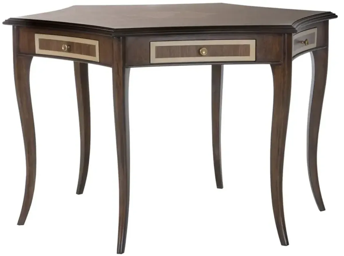 Carmela Updated Traditional Brown Walnut Game Table