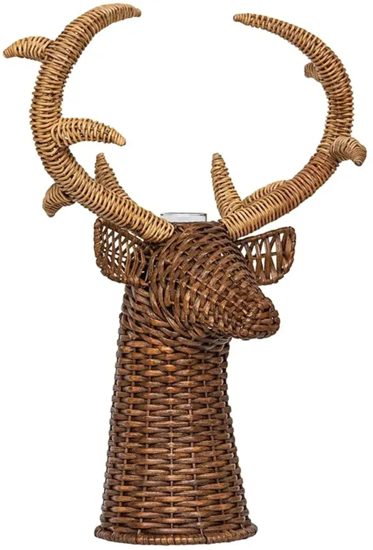 Juliska Devon Willow Traditional Brown Rattan Stag Vase - 22"