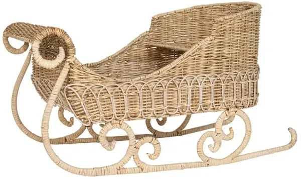 Juliska Provence French Country Whitewash Rattan Sleigh Floor Basket