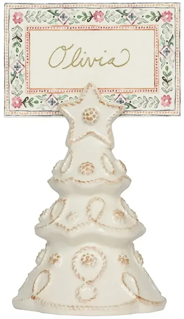 Juliska Berry & Thread French Country Whitewash Ceramic Tree Place Card Holder