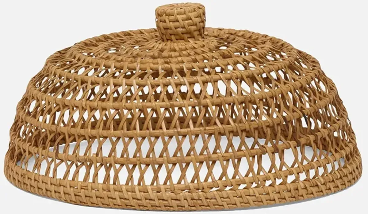 Jacen Coastal Beach Honey Woven Rattan Food Cover - Set of 2