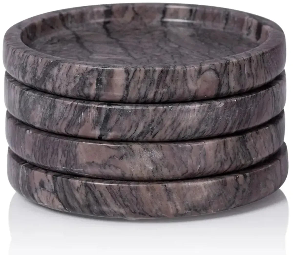 Fabian Updated Traditional Brown Breccia Marble Coaster - Set of 4