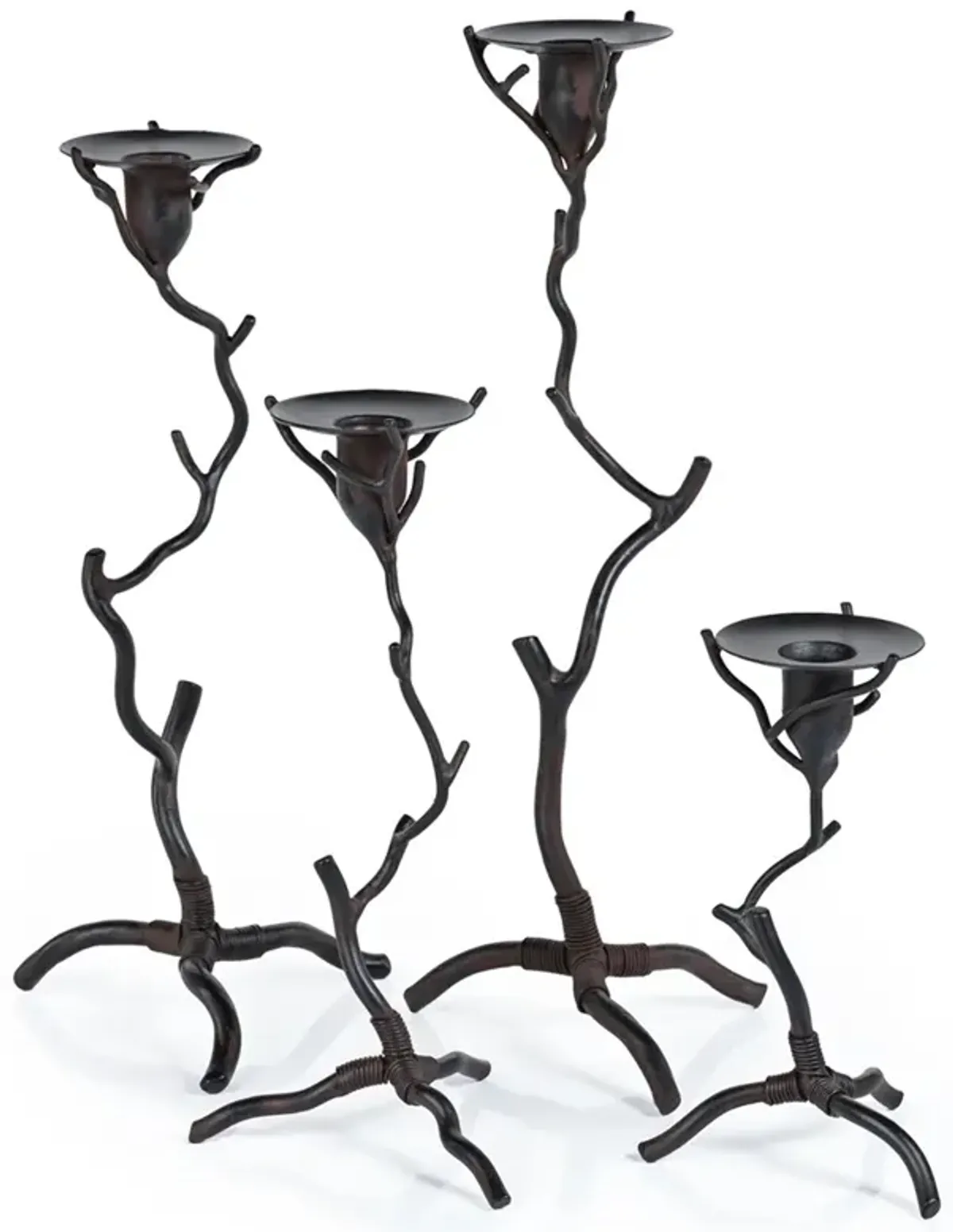 Bravien Updated Traditional Bronze Wrought Iron Twig Candleholder - Medium