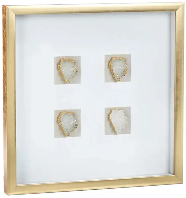Renee Modern Classic White Crystal 4 Piece Wall Art