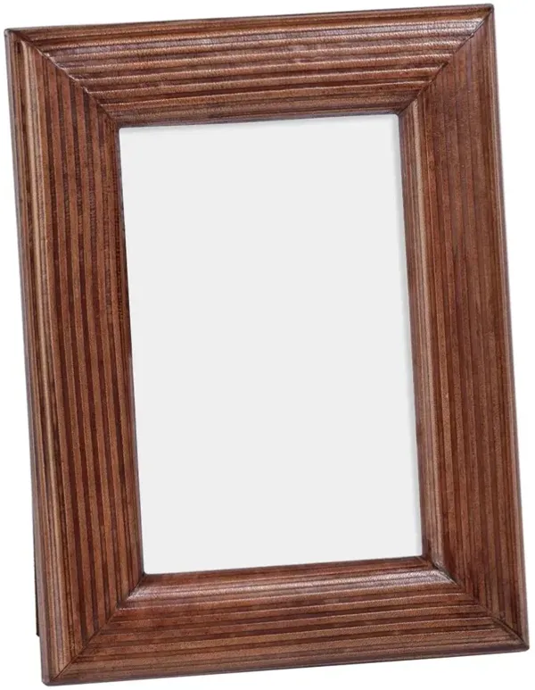 Araceli Updated Traditional Brown Leather Photo Frame - 4x6